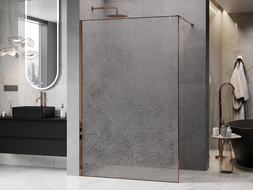 Mexen Kioto Dušo sienelė Walk-in 120 x 200 cm, crackle skaidri 12 mm, rožinis auksas - 800-120-101-60-04-X