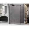 Mexen Kioto dušo sienelė Walk-in 130 x 200 cm, skaidri su crackle efektu 12 mm, juoda - 800-130-101-70-04-X