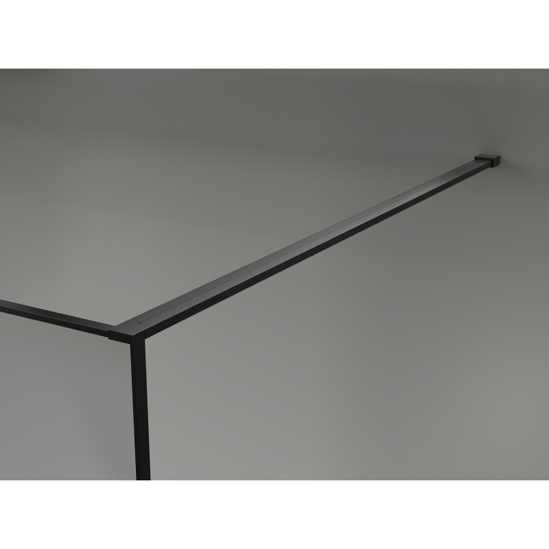 Mexen Kioto dušo sienelė Walk-in 130 x 200 cm, skaidri su crackle efektu 12 mm, juoda - 800-130-101-70-04-X
