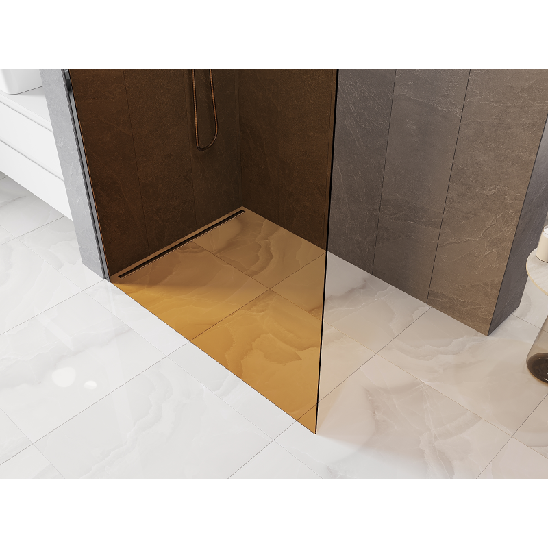 Mexen Kioto Dušo pertvara Walk-in 70 x 200 cm, bronza 8 mm, chromas - 800-070-101-01-32