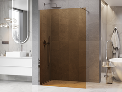 Mexen Kioto dušo siena Walk-in 100 x 200 cm, 8 mm bronza, chromas - 800-100-101-01-32