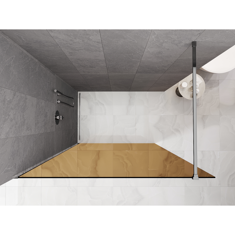 Mexen Kioto dušo siena Walk-in 100 x 200 cm, 8 mm bronza, chromas - 800-100-101-01-32
