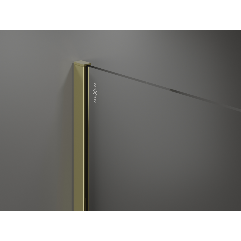Mexen Kioto dušo sienelė Walk-in 80 x 200 cm, 8 mm bronza, auksinė - 800-080-101-50-32