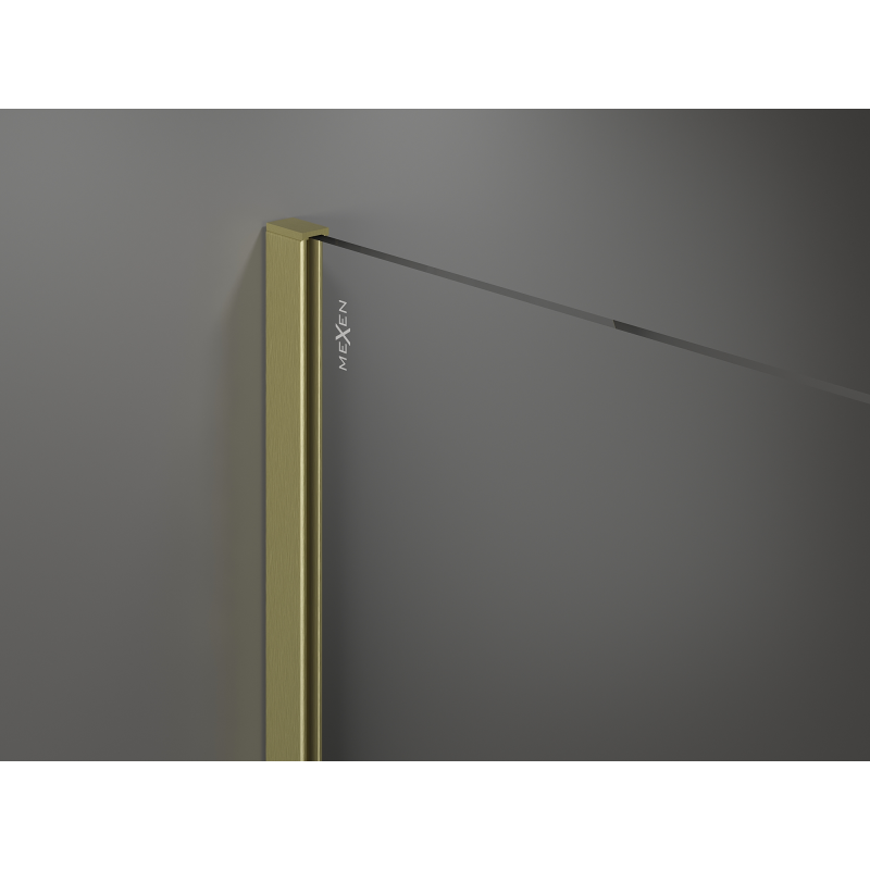 Mexen Kioto dušo sienelė Walk-in 130 x 200 cm, bronza 8 mm, auksinė matinė - 800-130-101-55-32