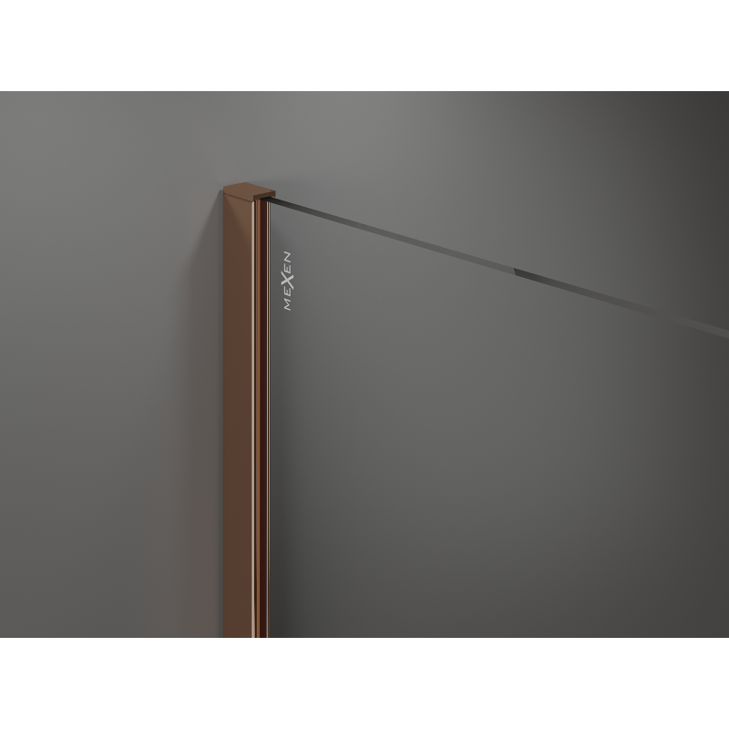 Mexen Kioto dušo sienelė Walk-in 130 x 200 cm, bronza 8 mm, rožinis auksas - 800-130-101-60-32