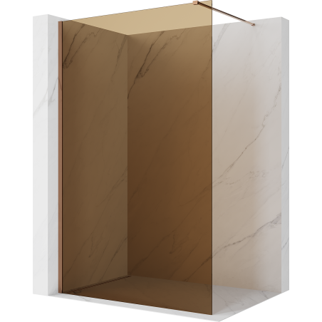 Mexen Kioto dušo sienelė Walk-in 130 x 200 cm, bronza 8 mm, rožinis auksas - 800-130-101-60-32