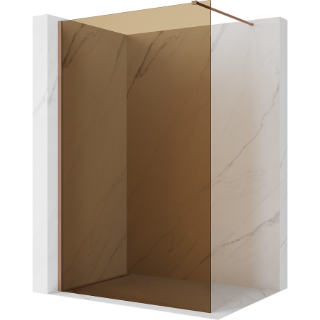 Mexen Kioto Walk-in dušo siena 140 x 200 cm, bronza 8 mm, šukuota varis - 800-140-101-65-32