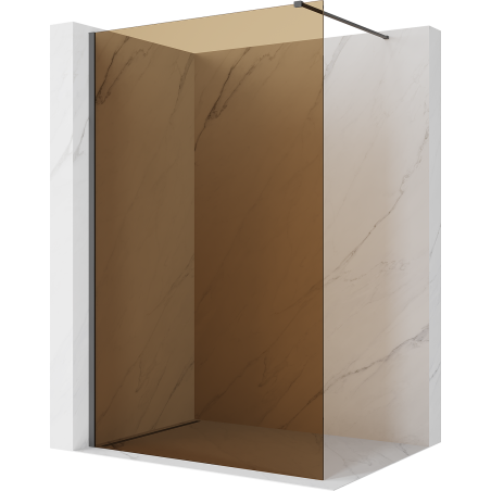 Mexen Kioto dušo pertvara Walk-in 130 x 200 cm, ruda 8 mm, pilka pilka šlifuota - 800-130-101-66-32