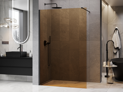 Mexen Kioto dušo siena Walk-in 80 x 200 cm, bronza 8 mm, juoda - 800-080-101-70-32