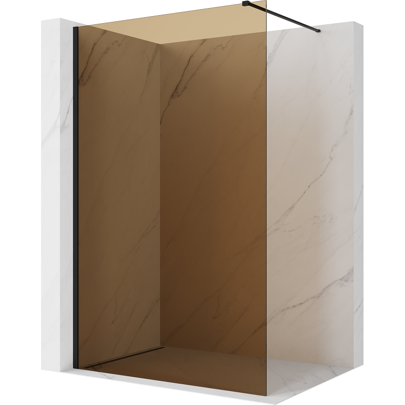 Mexen Kioto dušo siena Walk-in 110 x 200 cm, 8 mm bronza, juoda - 800-110-101-70-32