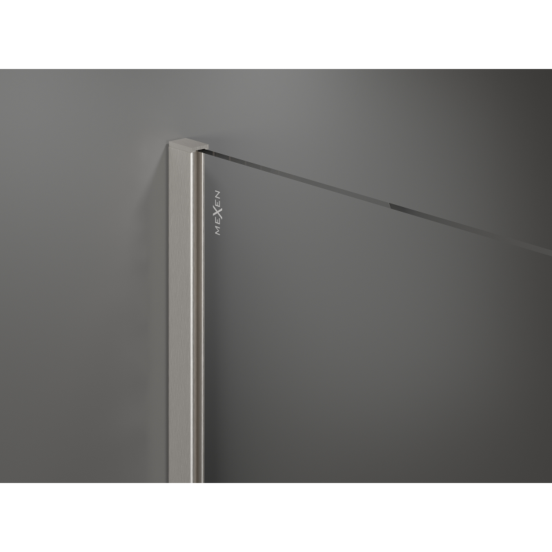 Mexen Kioto dušo sienelė Walk-in 80 x 200 cm, ruda 8 mm, šlifuotas nikelis - 800-080-101-97-32
