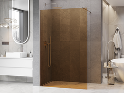 Mexen Kioto dušo sienelė Walk-in 90 x 200 cm, bronza 8 mm, šlifuotas nikelis - 800-090-101-97-32
