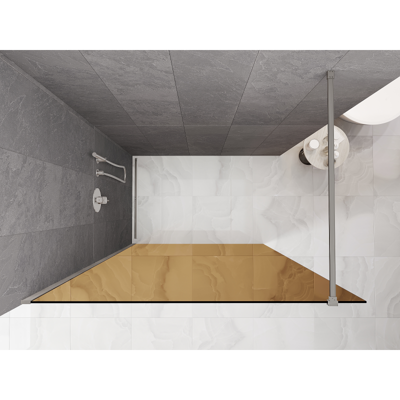 Mexen Kioto dušo sienelė Walk-in 90 x 200 cm, bronza 8 mm, šlifuotas nikelis - 800-090-101-97-32