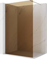 Mexen Kioto Walk-in dušo sienelė 110 x 200 cm, rudas 8 mm, šlifuotas nikelis - 800-110-101-97-32