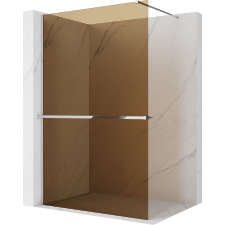 Mexen Kioto+ dušo sienelė su lentyna Walk-in 70 x 200 cm, bronza 8 mm, chromas - 800-070-121-01-32