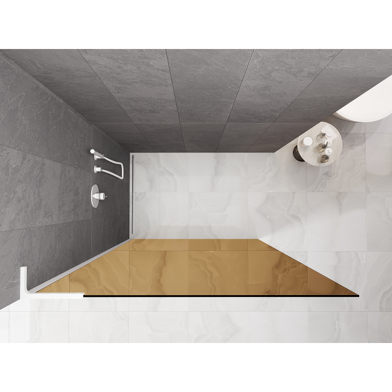 Mexen Kioto L Dušo kabina Walk-in 90 x 200 cm, ruda, balta - 800-090-103-20-32