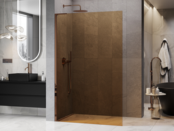 Mexen Kioto L sienelės be durų Walk-in dušui 100 x 200 cm, bronzinė, rožinis auksas - 800-100-103-60-32