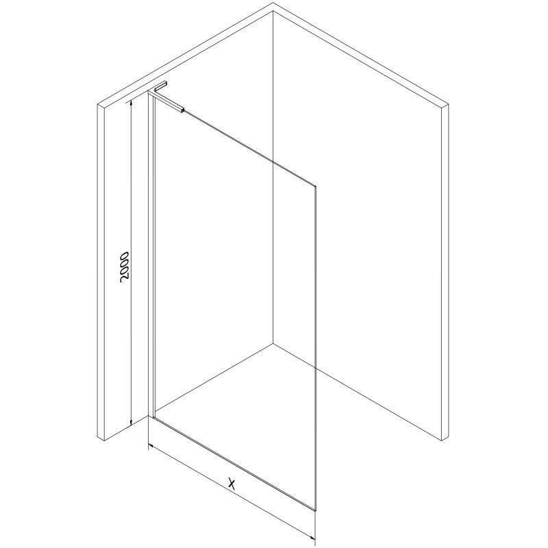 Mexen Kioto L dušo sienelė Walk-in 80 x 200 cm, bronza, šlifuotas varis - 800-080-103-65-32