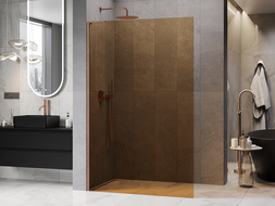 Mexen Kioto L dušo sienelė Walk-in 100 x 200 cm, bronzinė, šlifuotas varis - 800-100-103-65-32