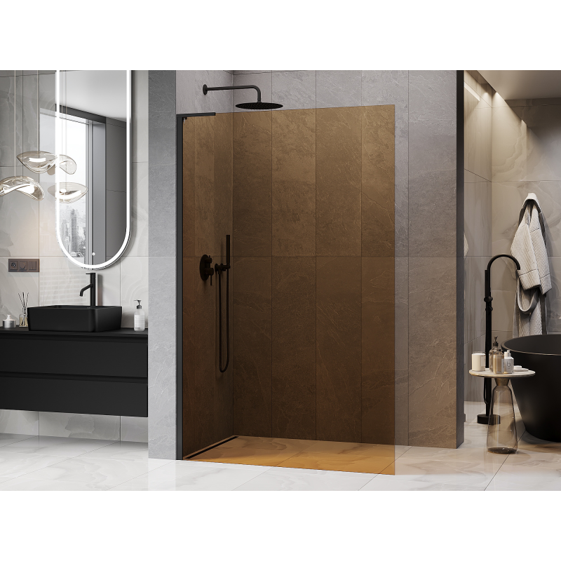 Mexen Kioto L dušo siena Walk-in 100 x 200 cm, ruda, juoda - 800-100-103-70-32