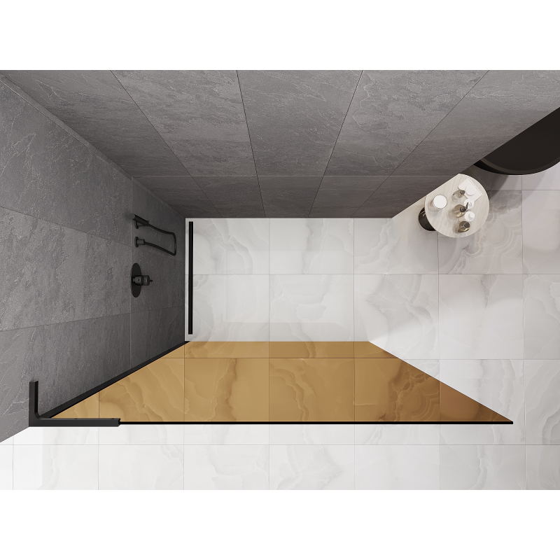 Mexen Kioto L dušo siena Walk-in 100 x 200 cm, ruda, juoda - 800-100-103-70-32