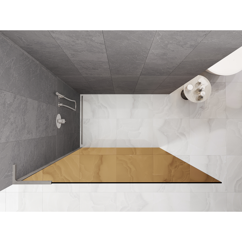 Mexen Kioto L dušo pertvara Walk-in 100 x 200 cm, bronza, šlifuotas nikelis - 800-100-103-97-32
