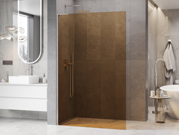 Mexen Kioto L Dušo siena Walk-in 110 x 200 cm, bronza, šlifuotas nikelis - 800-110-103-97-32