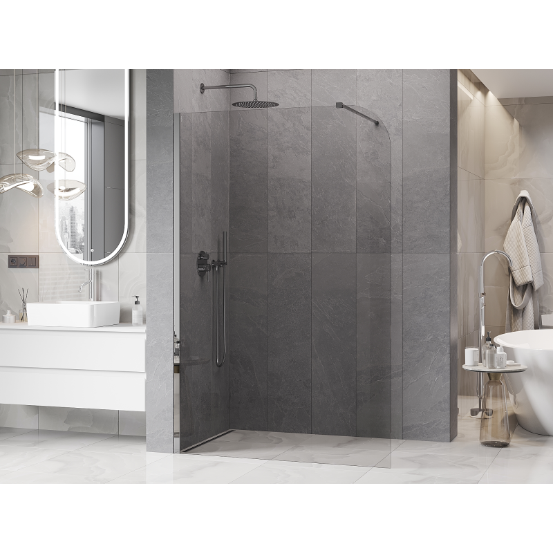Mexen Kioto-P Walk-in dušo sienelė 140 x 200 cm, skaidri 8 mm, chromuota - 800-140-101-01-00-P