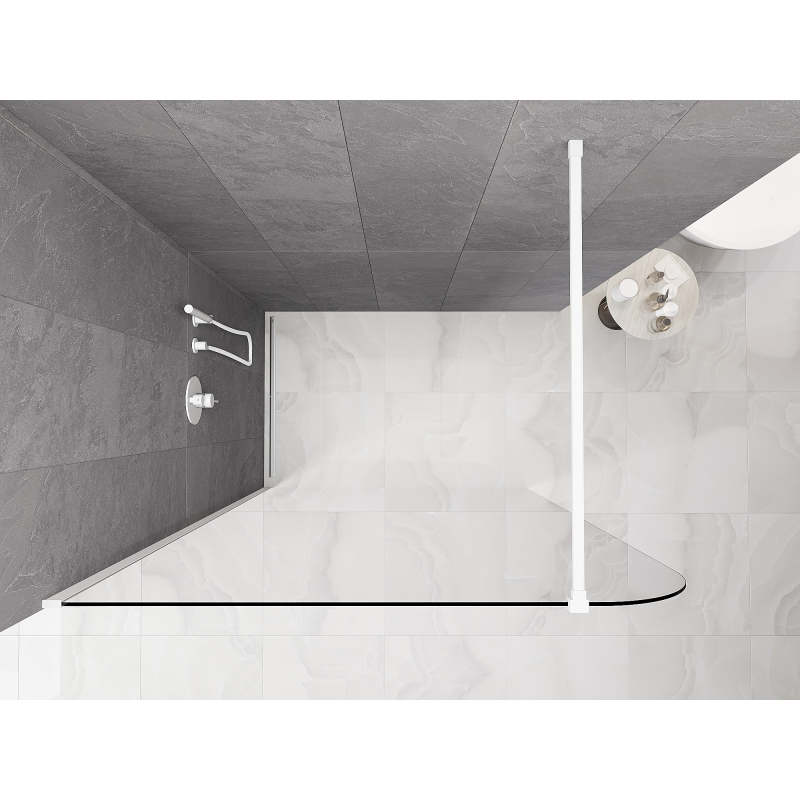 Mexen Kioto-P Dušo pertvara Walk-in 80 x 200 cm, permatomas 8 mm, balta - 800-080-101-20-00-P