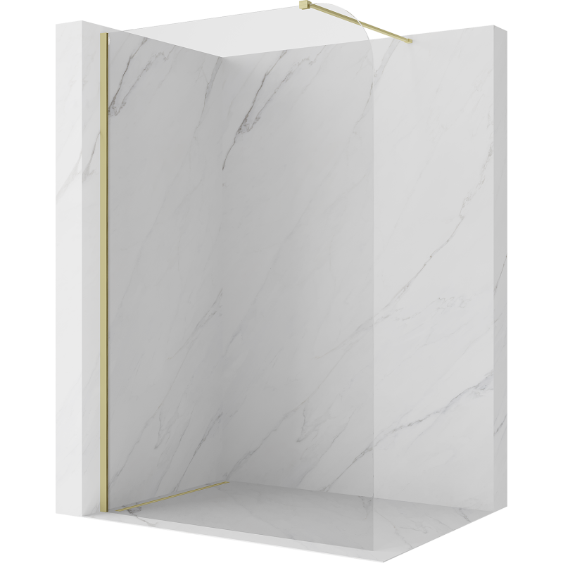 Mexen Kioto-P dušo kabinos Walk-in 70 x 200 cm, permatomas 8 mm, aukso matinė - 800-070-101-55-00-P