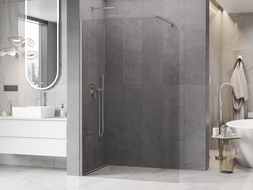Mexen Kioto-P dušo siena Walk-in 120 x 200 cm, permatomas 8 mm, šlifuotas nikelis - 800-120-101-97-00-P
