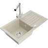Mexen Pablo vienos kameros granito plautuvė su nusausintuvu ir virtuviniu maišytuvu Duero, smėlio spalvos - 6510-69-671600-00