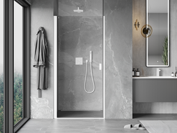 Mexen Mist-B vonia durys vyrams 75 cm, skaidrios, baltos - 8A2-075-000-20-00