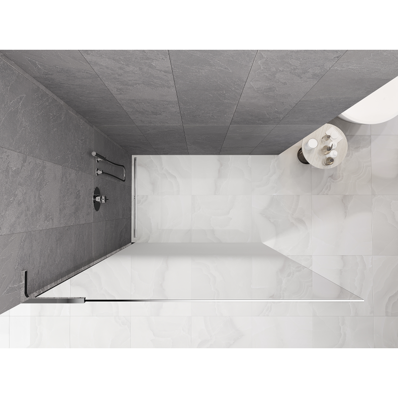 Mexen Kioto L dušo siena Walk-in 90 x 200 cm, ombre balta 8 mm, chromas - 800-090-103-01-86