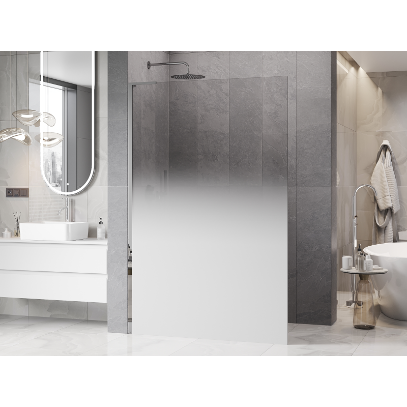 Mexen Kioto L Dušo sienelė Walk-in 100 x 200 cm, ombre balta 8 mm, chromas - 800-100-103-01-86