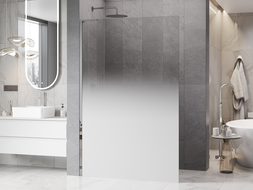 Mexen Kioto L Dušo pertvara Walk-in 120 x 200 cm, ombre balta 8 mm, chromas - 800-120-103-01-86