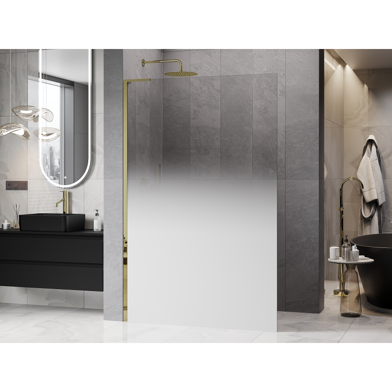 Mexen Kioto L dušo sienelė Walk-in 120 x 200 cm, ombre balta 8 mm, auksinė - 800-120-103-50-86