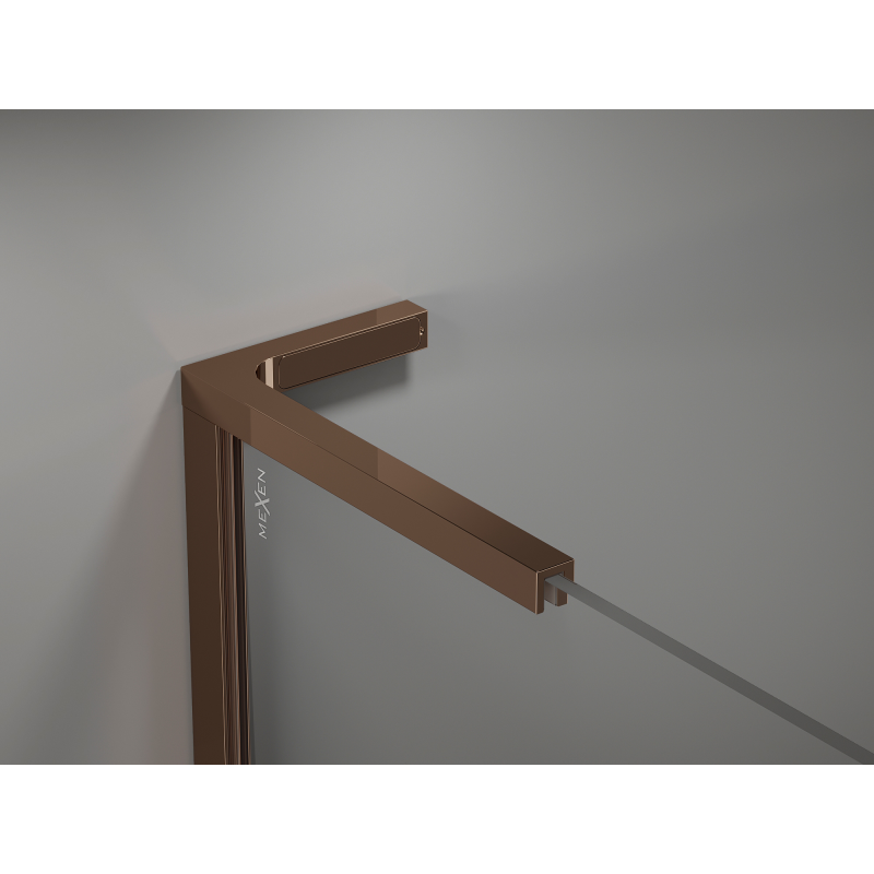 Mexen Kioto L dušo pertvara Walk-in 90 x 200 cm, ombre balta 8 mm, rožinis auksas - 800-090-103-60-86