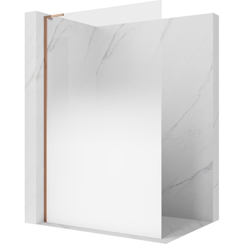 Mexen Kioto L dušo pertvara Walk-in 90 x 200 cm, ombre balta 8 mm, rožinis auksas - 800-090-103-60-86