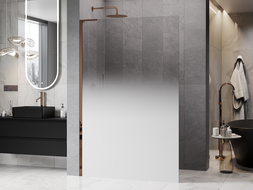 Mexen Kioto L dušo sienelė Walk-in 110 x 200 cm, balta ombre 8 mm, rožinis auksas - 800-110-103-60-86
