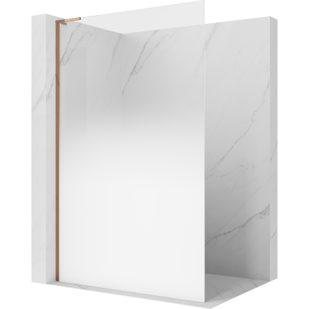 Mexen Kioto L dušo kabinos siena Walk-in 120 x 200 cm, ombre balta 8 mm, rožinis auksas - 800-120-103-60-86