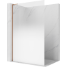 Mexen Kioto L dušo kabinos siena Walk-in 120 x 200 cm, ombre balta 8 mm, rožinis auksas - 800-120-103-60-86