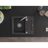 Mexen Enzo granitinė 1 skyrelio plautuvė su nuvarvėjimo funkcija ir virtuviniu maišytuvu Telma, juodos spalvos su