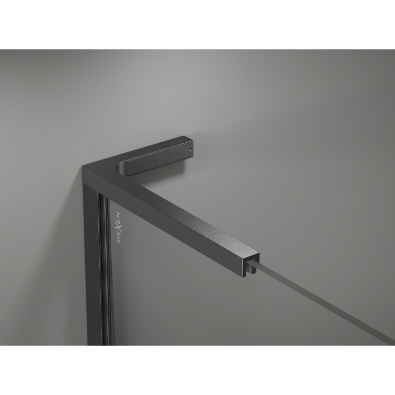 Mexen Kioto L Dušo panelis Walk-in 120 x 200 cm, ombre balta 8 mm, ginklo pilka šlifuota - 800-120-103-66-86