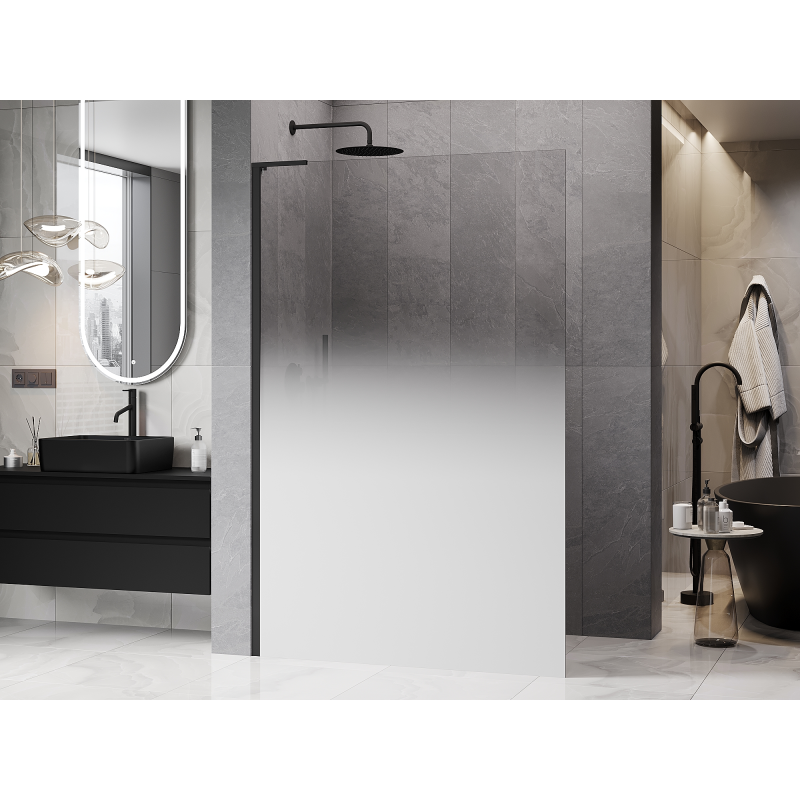 Mexen Kioto L dušo sienelė Walk-in 110 x 200 cm, balta ombre 8 mm, juoda - 800-110-103-70-86