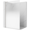 Mexen Kioto L dušo kabina Walk-in 90 x 200 cm, balta ombre 8 mm, šlifuotas nikelis - 800-090-103-97-86