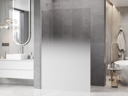 Mexen Kioto L Dušo sienelė Walk-in 100 x 200 cm, balta ombre 8 mm, šlifuotas nikelis - 800-100-103-97-86
