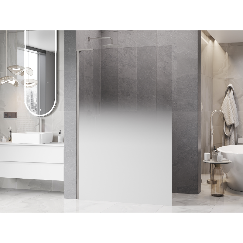 Mexen Kioto L dušo sienelė Walk-in 110 x 200 cm, ombre balta 8 mm, šlifuotas nikelis - 800-110-103-97-86
