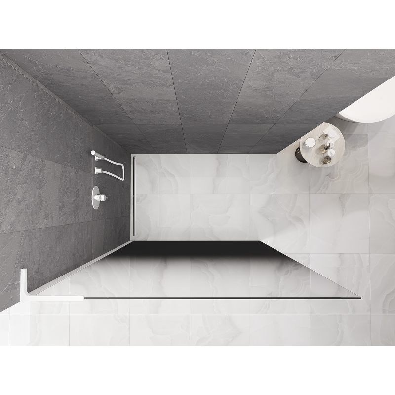 Mexen Kioto L Dušo siena Walk-in 90 x 200 cm, ombre juoda 8 mm, balta - 800-090-103-20-76