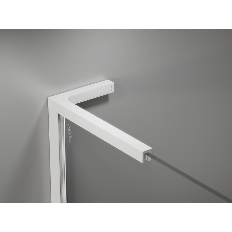 Mexen Kioto L dušo siena Walk-in 120 x 200 cm, ombrė juoda 8 mm, balta - 800-120-103-20-76